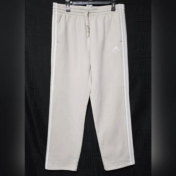 Adidas Essentials Open Hem Fleece Pants Beige - Picture 2 of 4